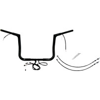 EZ Install Wired 1-1/4" Flat Top Handlebar Kit — 1-1/4" dia, 1" clamp, 12" rise