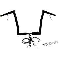 Kit de manillar plano EZ Install con cableado 1-1/4" — 35" de ancho, 12" de elevación, negro