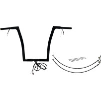 Kit de manillar Flat Top EZ Install con cableado 1-1/4" — abrazadera 1-1/4", 35" ancho, 16" subida, Negro