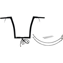 Kit de manillar plano con cableado EZ Install 1-1/4" — abrazadera 1-1/4", 16" de elevación, 35" de ancho, negro