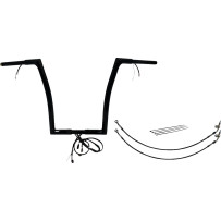 Kit de manillar plano con cableado EZ Install 1-1/4" — abrazadera 1-1/4", 16" de elevación, 35" de ancho, negro