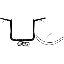 Kit de manillar EZ Install con cableado 1-1/4" de punta superior — diámetro 1-1/4", abrazadera 1", elevación 14", negro, throttl