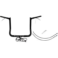 Kit de manillar EZ Install con cableado 1-1/4" de punta superior — diámetro 1-1/4", abrazadera 1", elevación 14", negro, throttl