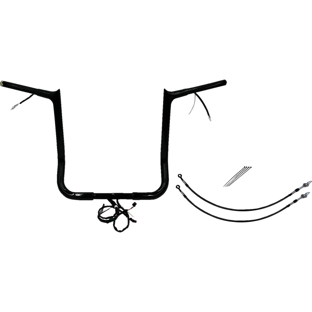 Kit de manillar EZ Install con punta 1-1/4" y cableado — diámetro 1-1/4", elevación 16", ancho 36", negro