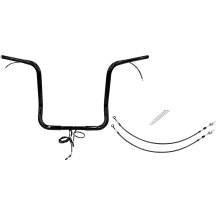 Kit de manillar cableado EZ Install 1-1/4" con tope puntiagudo — 32 mm (1-1/4") diámetro, 25.4 mm (1") abrazadera, Negro