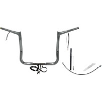 Kit de manillar EZ Install con cableado 1-1/4" punta superior — 1-1/4" Ø, abrazadera 1", 14" de subida, 36" ancho, cromado