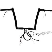 Kit EZ Install de manillar cableado 1-1/4" con punta superior — Negro, 1-1/4", 12" de elevación