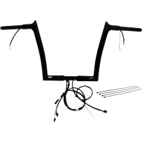 Kit EZ Install de manillar cableado 1-1/4" con punta superior — Negro, 1-1/4", 12" de elevación