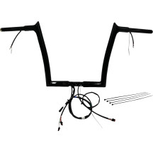 Kit de manillar EZ Install cableado con punta de 1-1/4" — 1-1/4" (32 mm) diámetro de sujeción, 12" elevación, 35" ancho, negro