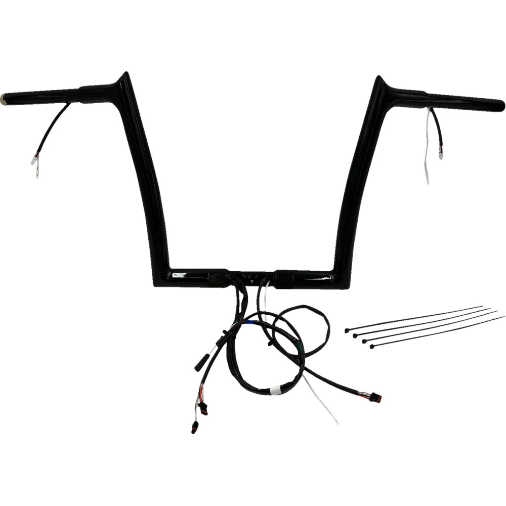 Kit de manillar EZ Install cableado con punta de 1-1/4" — 1-1/4" (32 mm) diámetro de sujeción, 12" elevación, 35" ancho, negro