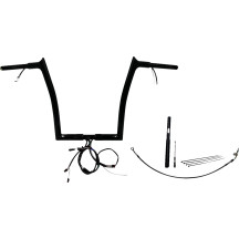 Kit de manillar EZ Install con cableado 1-1/4" punta puntiaguda — diámetro 1-1/4", elevación 14", ancho 35", Negro