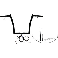 Kit de manillar EZ Install con cableado 1-1/4" punta puntiaguda — diámetro 1-1/4", elevación 14", ancho 35", Negro