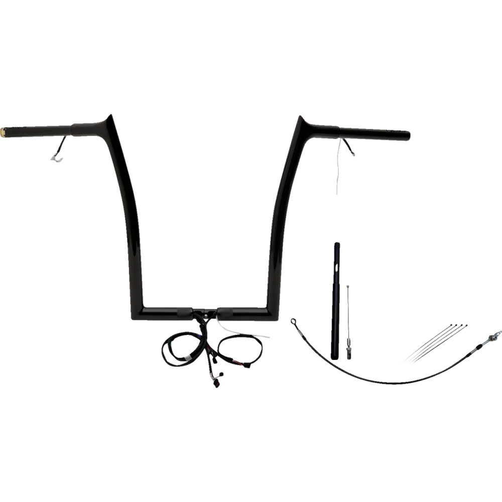 Kit de manillar puntiagudo EZ Install cableado 1-1/4" — 32 mm (1-1/4") de sujeción, 40,5 cm (16") de altura, 89 cm (35") de anch