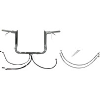 EZ Install Wired 1-1/2" Pointed Top Handlebar Kit — 1-1/2" diameter, 12" rise, 36" width, Chrome