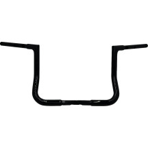 Manillar plano 1-1/4" con instalación EZ — elevación 12", retroceso 9", ancho central 15-1/2", Negro