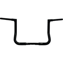 Manillar plano 1-1/4" con instalación EZ — elevación 12", retroceso 9", ancho central 15-1/2", Negro