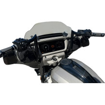 Manillar 1-1/4" Bagger Monkey Bar — 1-1/4" diámetro, 12" altura, 1" abrazadera, 15" ancho central, Negro