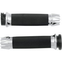Excalibur Custom Grips — 25.4 mm (1") handlebar, Black, Chrome