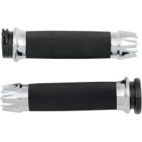 Excalibur Custom Grips — 25.4 mm (1") handlebar, Black, Chrome