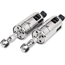 422 Series Shocks — Pair, rear, adjustable up to 2" lower, chrome