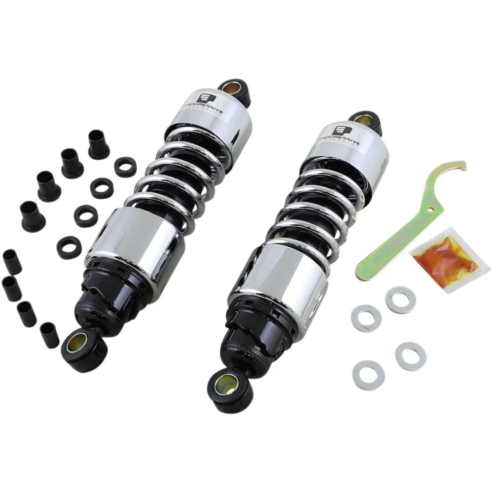 412 Series Shocks — 292 mm (11.5"), rear, Chrome