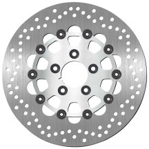 Stainless Steel Brake Rotor — 292 mm (11.5 in) OD, 5.0 mm thick, 56.3 mm ID, 5-hole, drilled, floating, silver