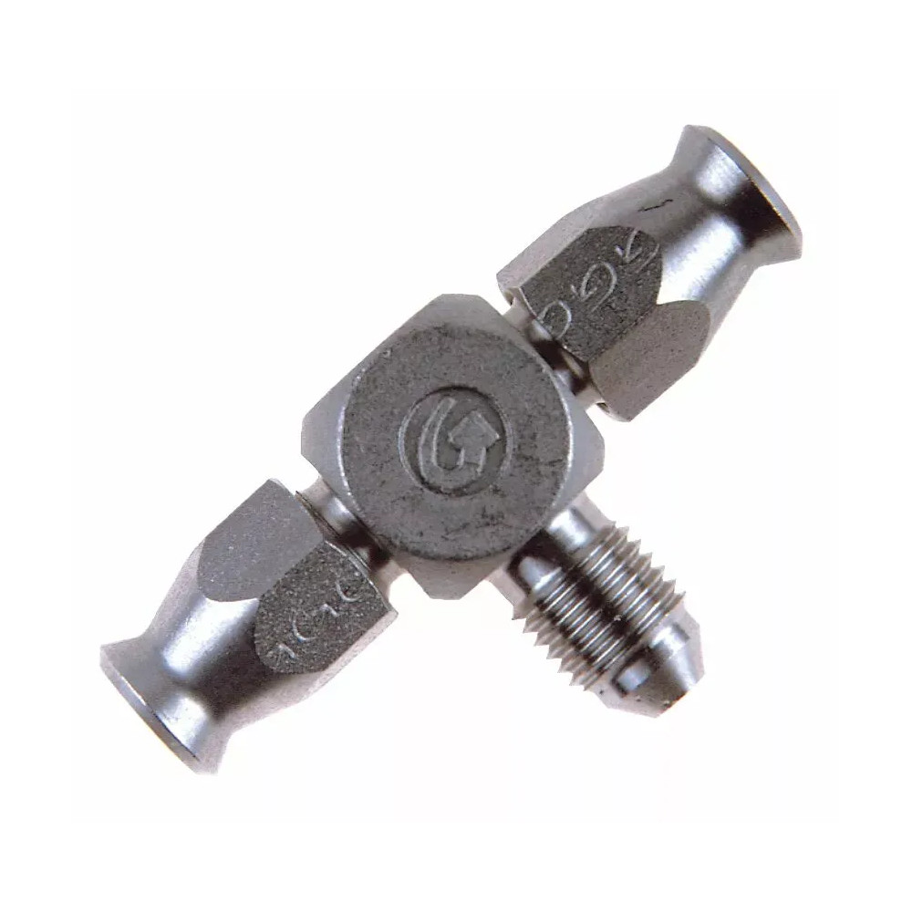 Brake Line Tee — Junction block, Hose size -3, Stainless steel