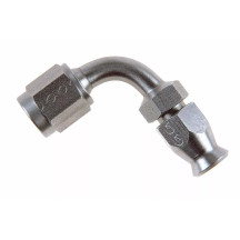 600 Series Swivel — -3 hose fitting, 90° bend, Chrome
