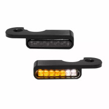 LED Handlebar Turn Signals — 12V, model-specific fit, bolt-on, black