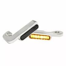 Intermitentes LED para manillar — 12V, montaje en manillar, cromado