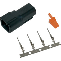Deutsch DTM Plug and Receptacle Kit — 4-pin, male, black