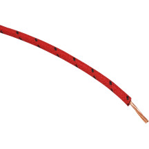 Fabric-Braided Hook-Up Wire — 16 AWG, 7.6 m (25'), 60 V DC, Red