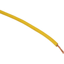 Fabric-Braided Hook-Up Wire — 16 AWG, 25' (7.6 m), 60 V DC, yellow, lacquer