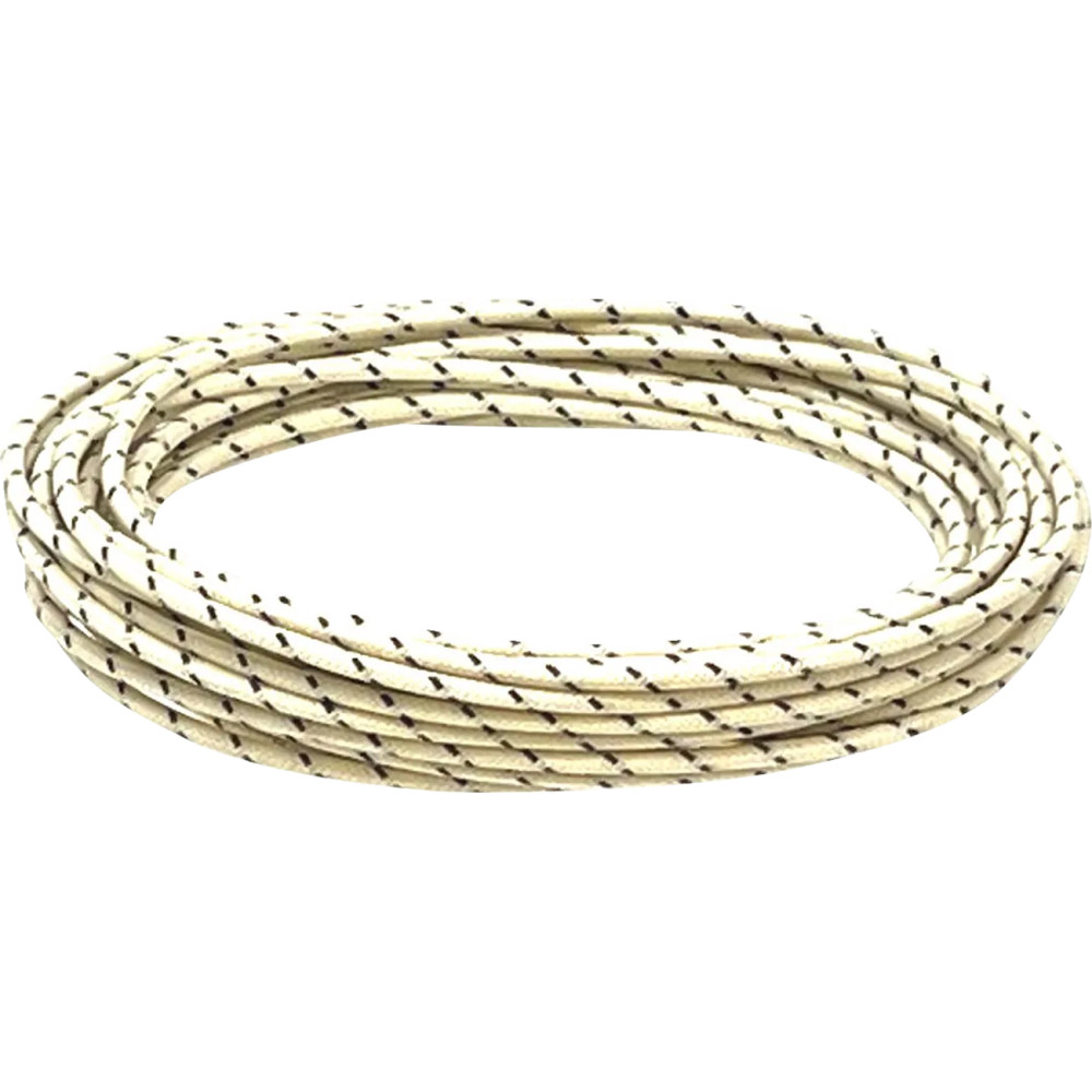 Fabric-Braided Hook-Up Wire — 16 AWG, 7.6 m (25'), 60 V DC, White lacquer