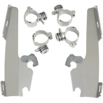 Fats/Slim Windshield Trigger-Lock Complete Mount Kit — Fits Memphis Fats, Memphis Slim without OEM light bar, Polished