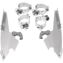 Fats/Slim Windshield Trigger-Lock Complete Mount Kit — Memphis Fats, Memphis Slim, no OEM light bar, Polished