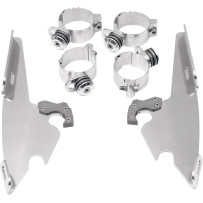Fats/Slim Windshield Trigger-Lock Complete Mount Kit — Memphis Fats, Memphis Slim, no OEM light bar, Polished