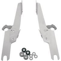 Fats/Slim Windshield Trigger-Lock Complete Mount Kit — Polished, Fits Memphis Fats and Memphis Slim (no OEM light bar)