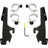 Fats/Slim Windshield Trigger-Lock Complete Mount Kit — Fits Memphis Fats/Slim, no OEM light bar, Black