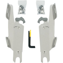 Fats/Slim Windshield Trigger-Lock Complete Mount Kit — Polished, fits Batwing Fairing, without OEM light bar