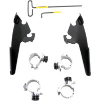 Kit de Montaje Completo para Parabrisas Fats/Slim Trigger-Lock — Memphis Fats, Memphis Slim, sin barra de luz OEM, Negro