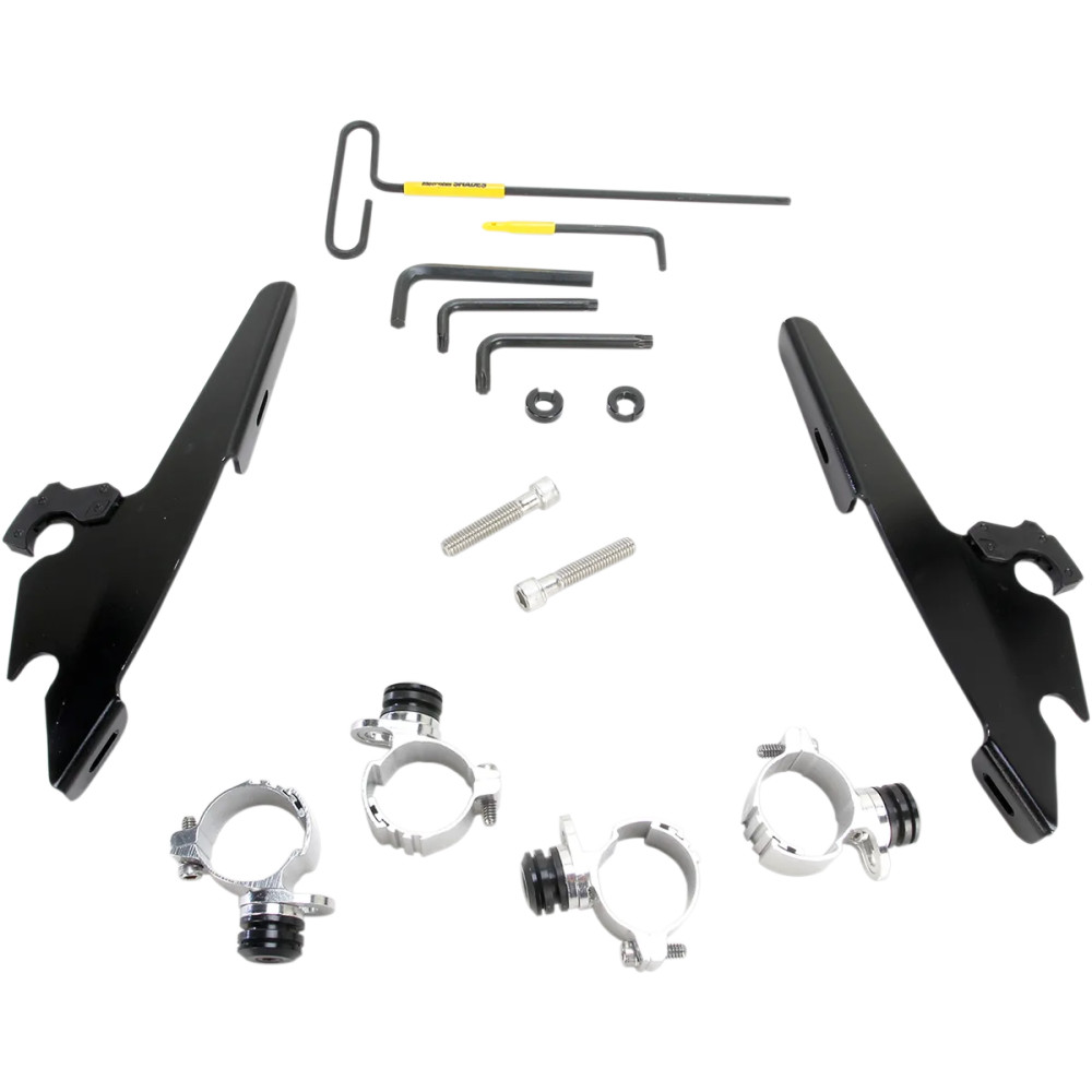 Batwing Fairing Trigger-Lock Mounting Kit — Fits Batwing Fairing, Memphis Fats, Memphis Slim, Black