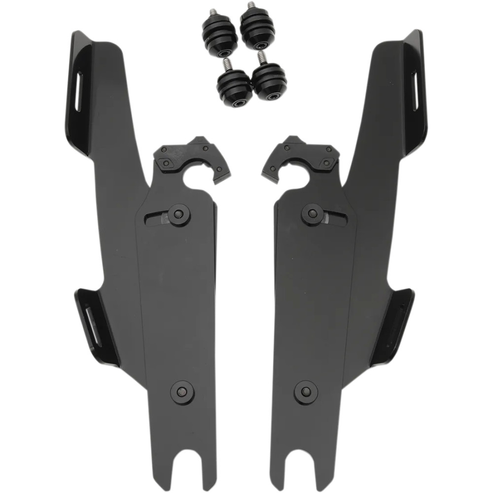 Parabrisas Fats/Slim Trigger-Lock Kit de montaje completo — Memphis Fats, Memphis Slim, Negro