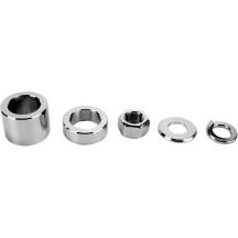 Axle Spacer/Nut Kit — Chrome, Silver, front