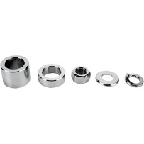 Axle Spacer/Nut Kit — Chrome, Silver, front