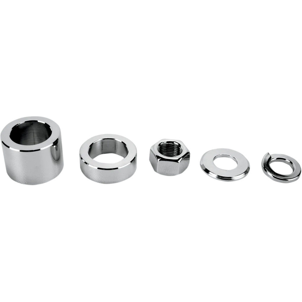 Axle Spacer/Nut Kit — Chrome, Silver, front