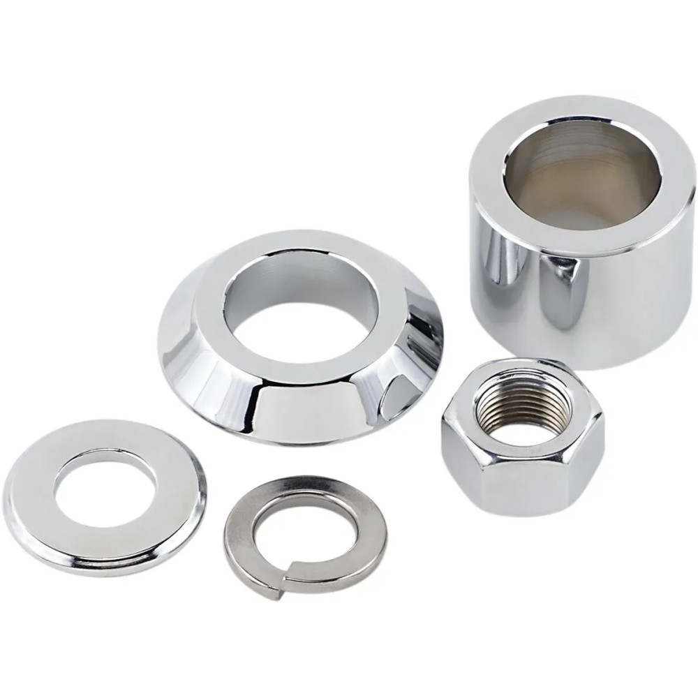 Axle Spacer/Nut Kit — Chrome, Front