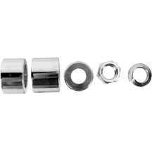 Axle Spacer/Nut Kit — Chrome/Silver, Front
