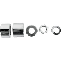 Axle Spacer/Nut Kit — Chrome/Silver, Front