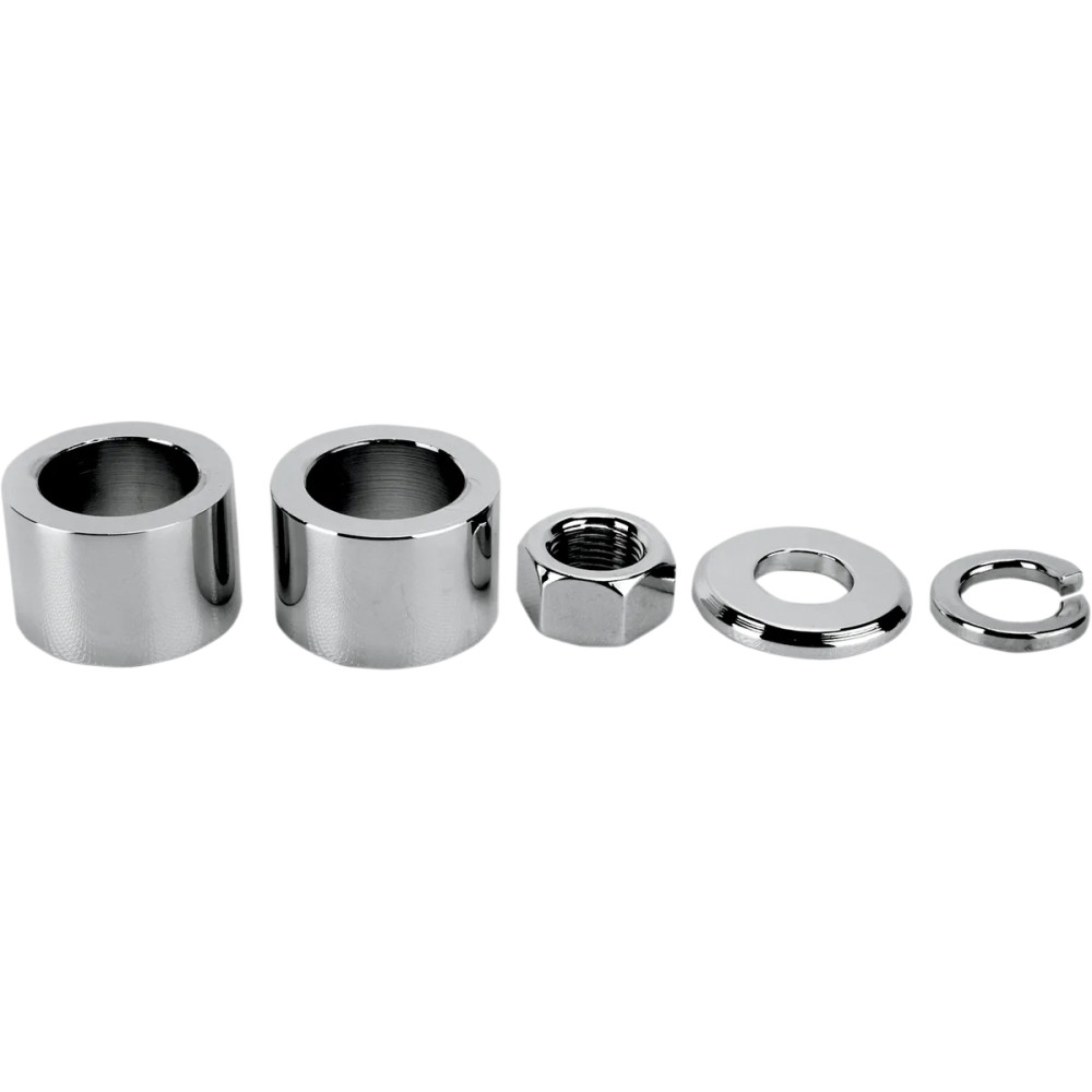 Axle Spacer/Nut Kit — Silver, Front, OEM Compatible